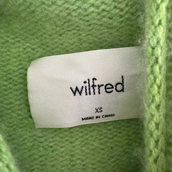Wilfred Cashmere Turtleneck in Lime Green, size XS - Picture 3 of 6